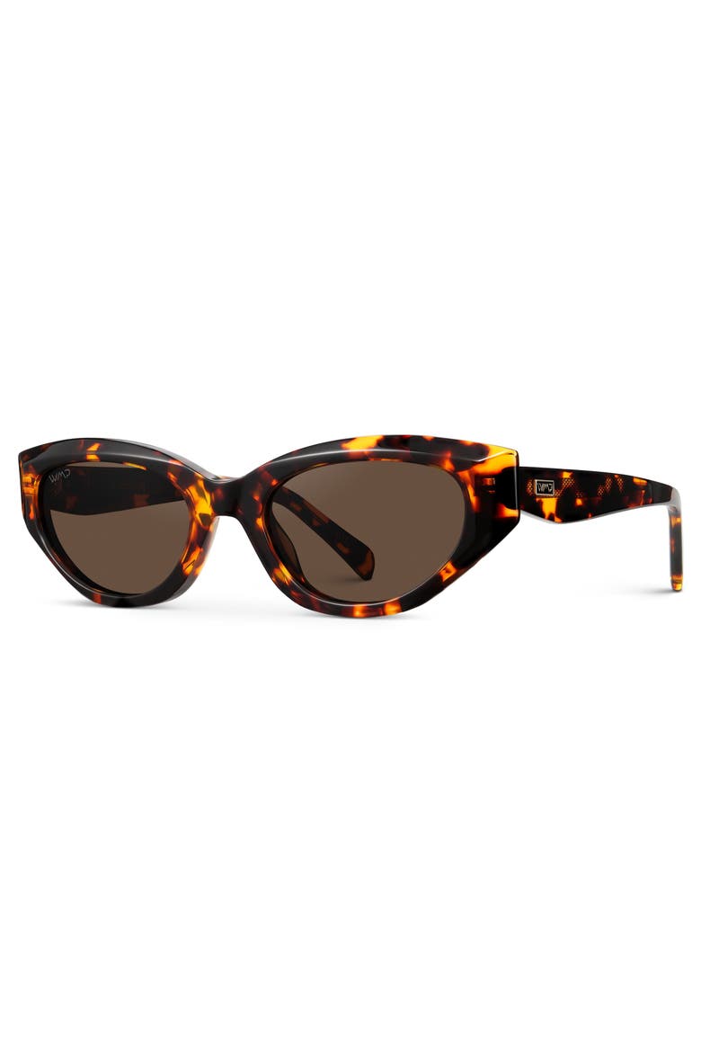 Loretta - 53mm Modern Cat-Eye Sunglasses, Alternate, color, Ember Tortoise