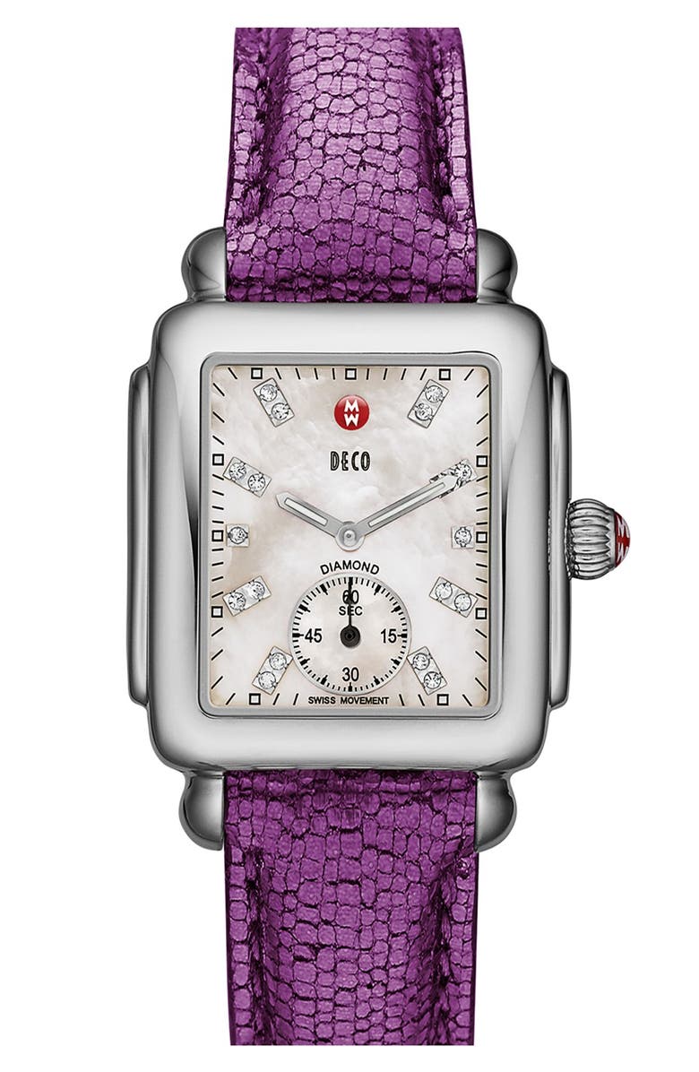 MICHELE Deco 16 Diamond Dial Watch Head, 29mm x 31mm, Alternate, color,