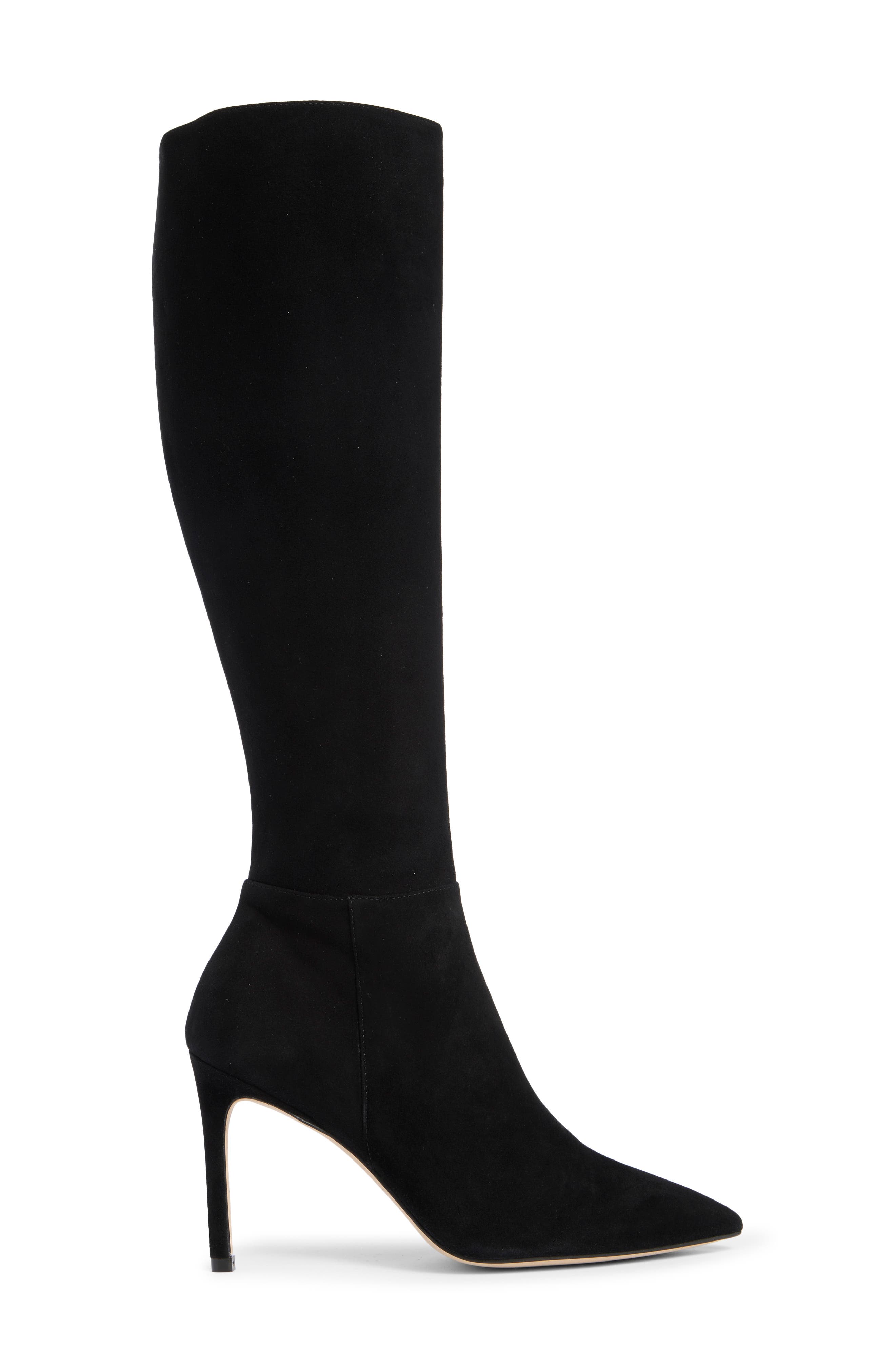 Stuart Weitzman Avenue Stiletto Boot, Alternate, color, Black