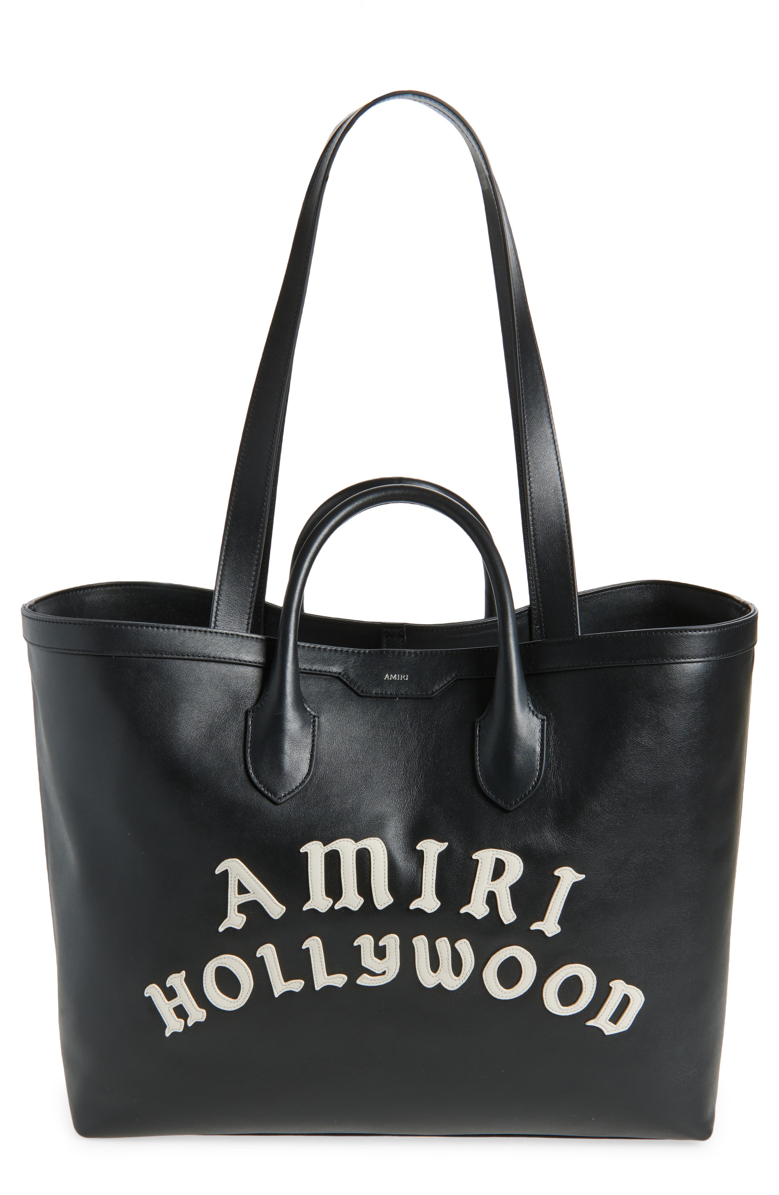 AMIRI Hollywood Leather Tote, Main, color, 