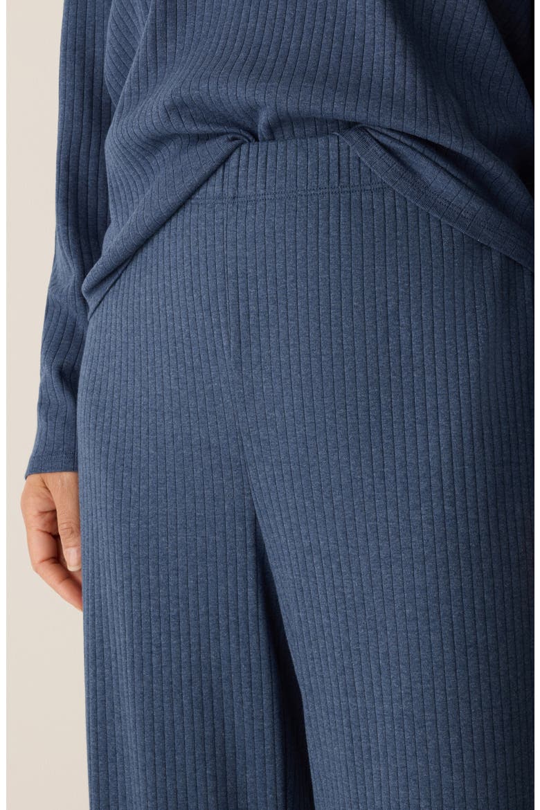 Straight Ankle Ribbed Organic Cotton Pants, Alternate, color, BLUEBERRY