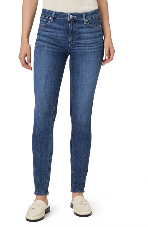 Paige Hoxton Slim Crop High Rise Raw Hem newest Jeans Shrine Blue Size 25