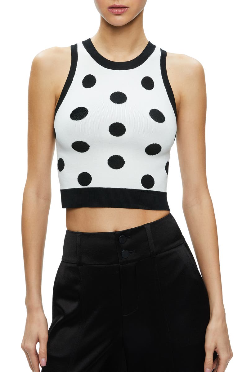 Alice + Olivia Rydel Crop Knit Tank, Main, color,