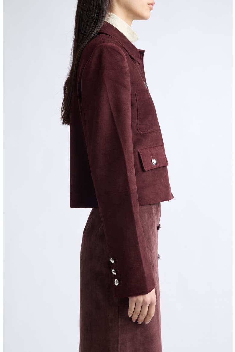 Astley Suede Jacket, Alternate, color, DEEP CHERRY