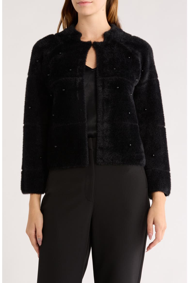 Misty Eyelash Cardigan, Main, color, BLACK