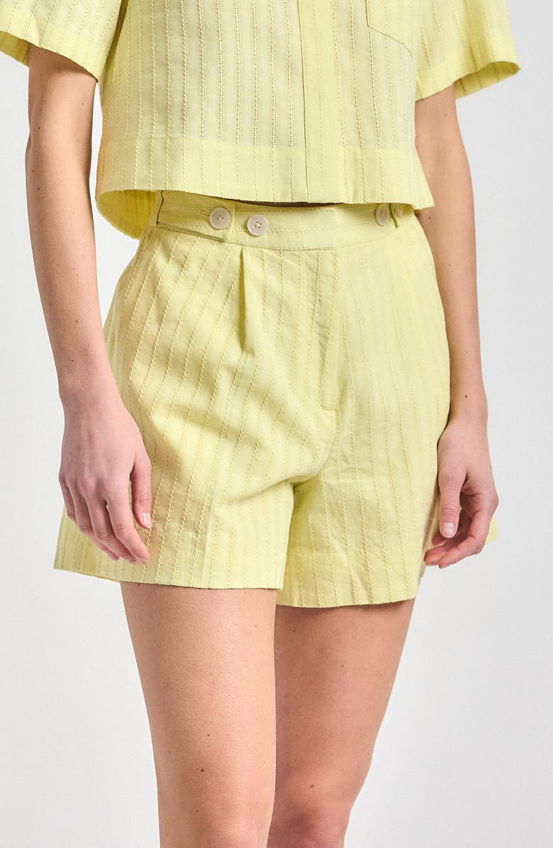 Derek Lam Boswell Cotton Shorts, Main, color, Butter Yellow