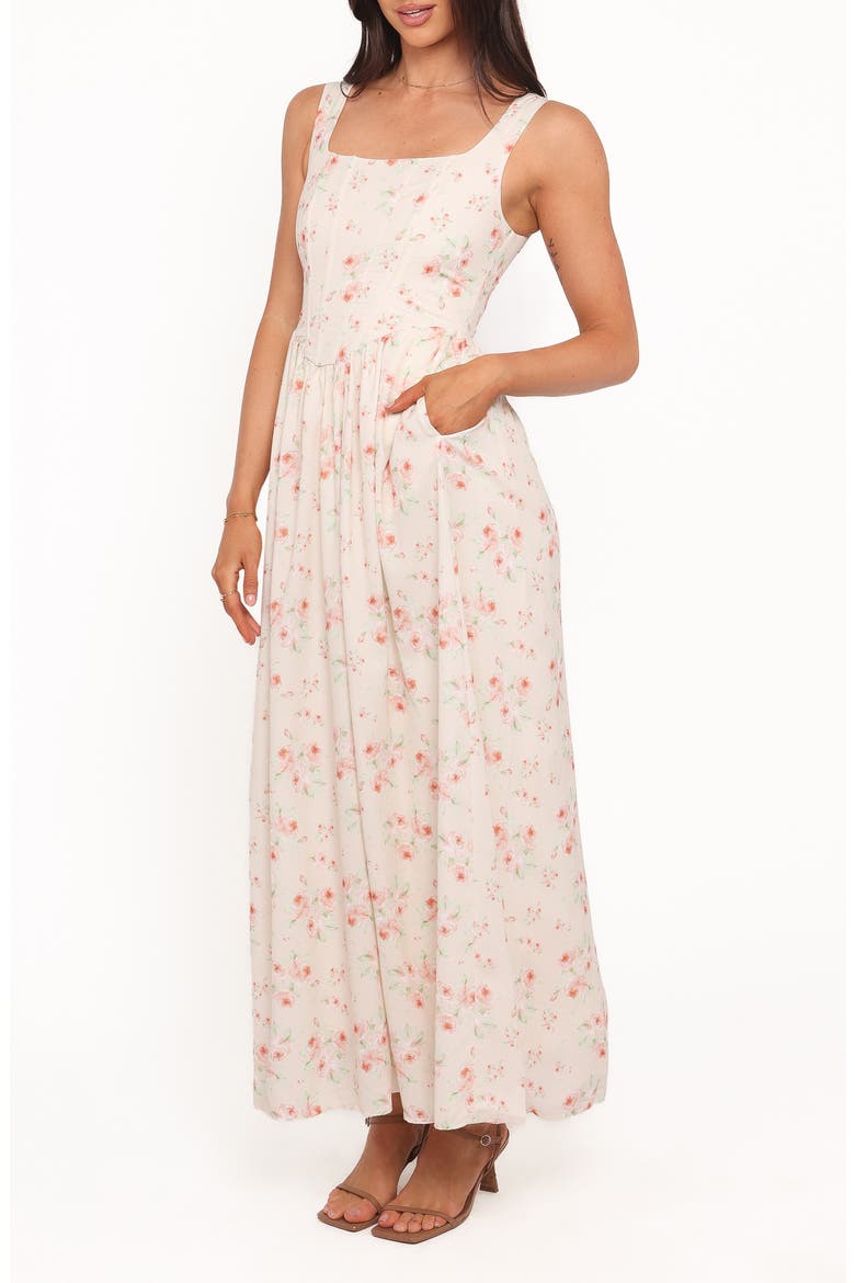 Vespa Floral Fit & Flare Dress, Alternate, color, PEACH FLORAL