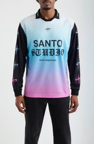 SANTO STUDIO Faith Over Fear Graphic Jersey Polo