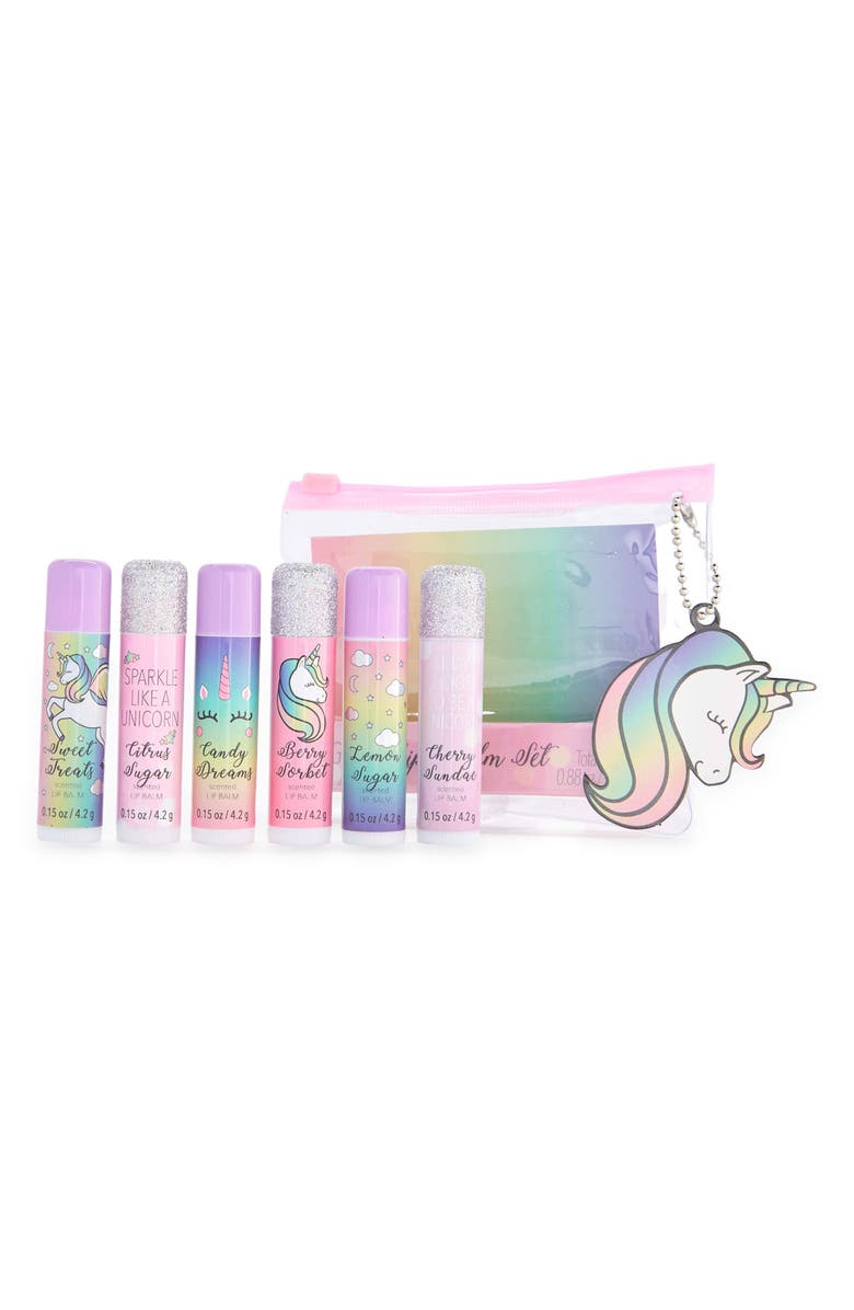 SIMPLE PLEASURES Scented Lip Balm 6-Piece Set, Main, color,