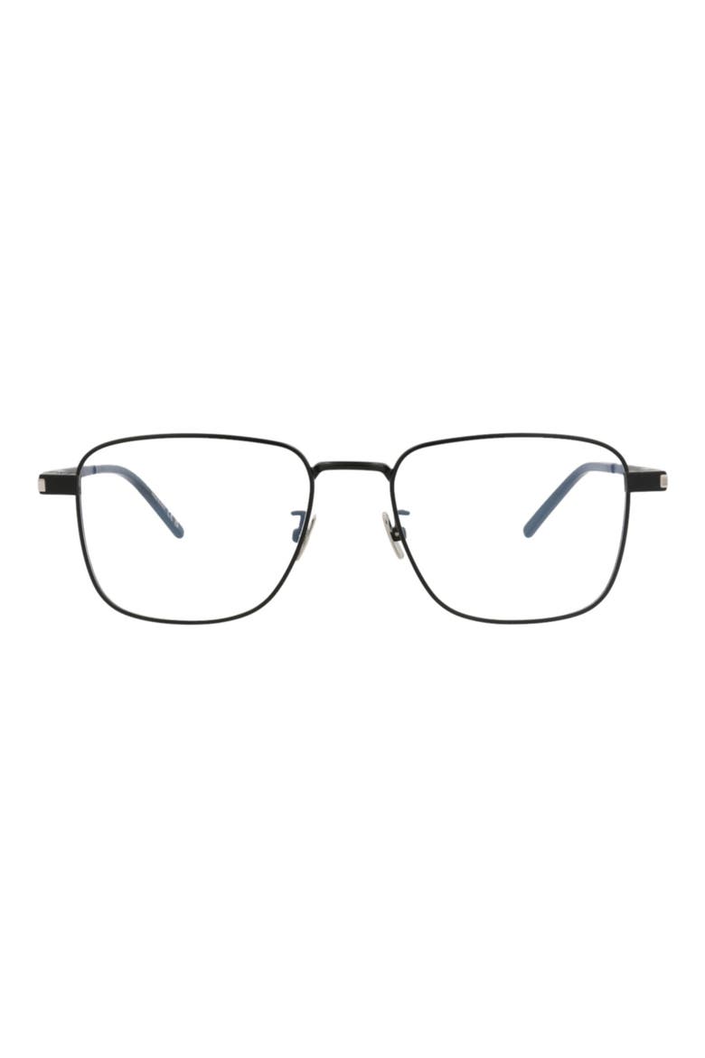 54mm Square Optical Glasses, Main, color, BLACK BLACK TRANSPARENT