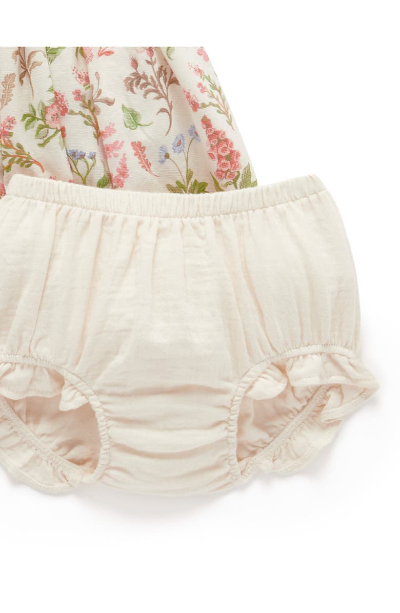 Purebaby Linen Blend Dress & Headband, Alternate, color, Dune Flowers Print