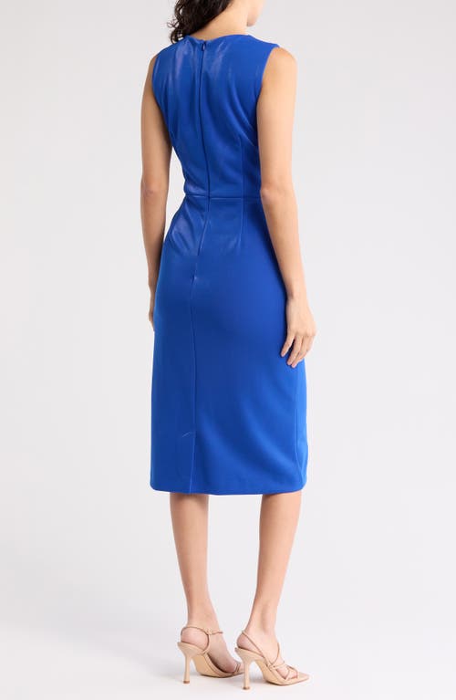 Donna Ricco Knotted Sheath Dress In Blue