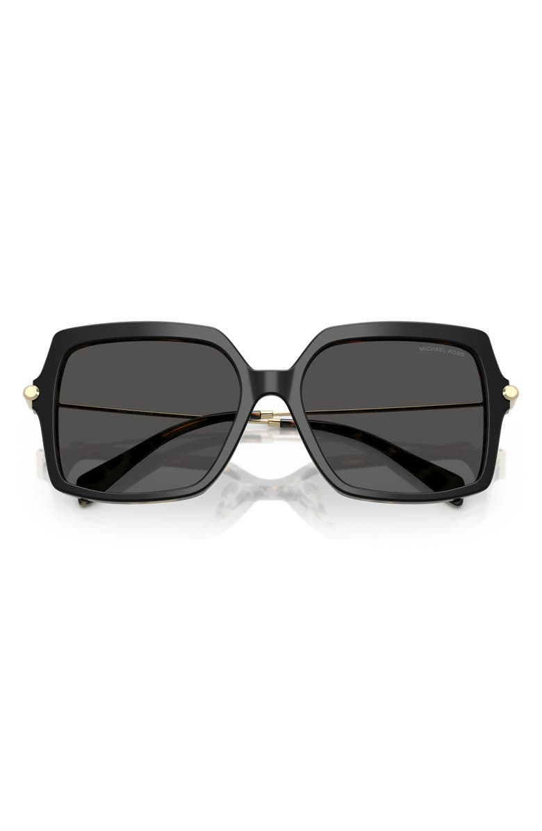 Michael Kors Quogue 57mm Square Sunglasses, Alternate, color, Black/ Amber Tortoise / Grey