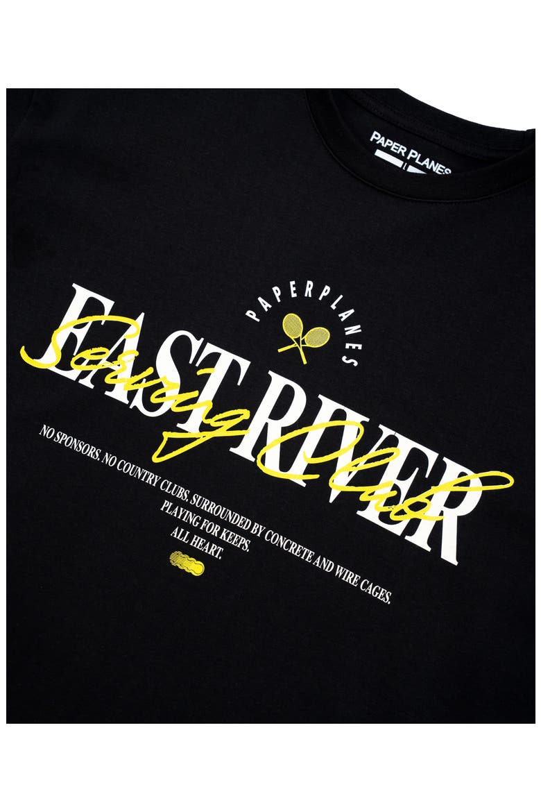 Planes East River Cotton Graphic T-Shirt, Alternate, color, BLACK
