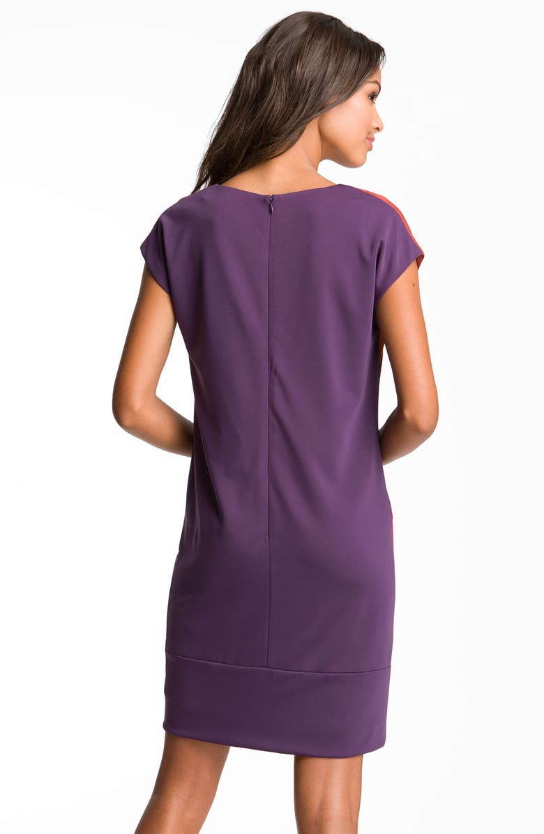 Suzi Chin for Maggy Boutique Chevron Colorblock Mixed Media Shift Dress, Alternate, color,