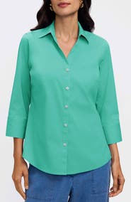 Foxcroft Mary Button-Up Blouse