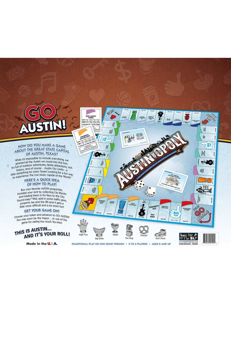 Austin Opoly Board Game, Alternate, color, Multicolored