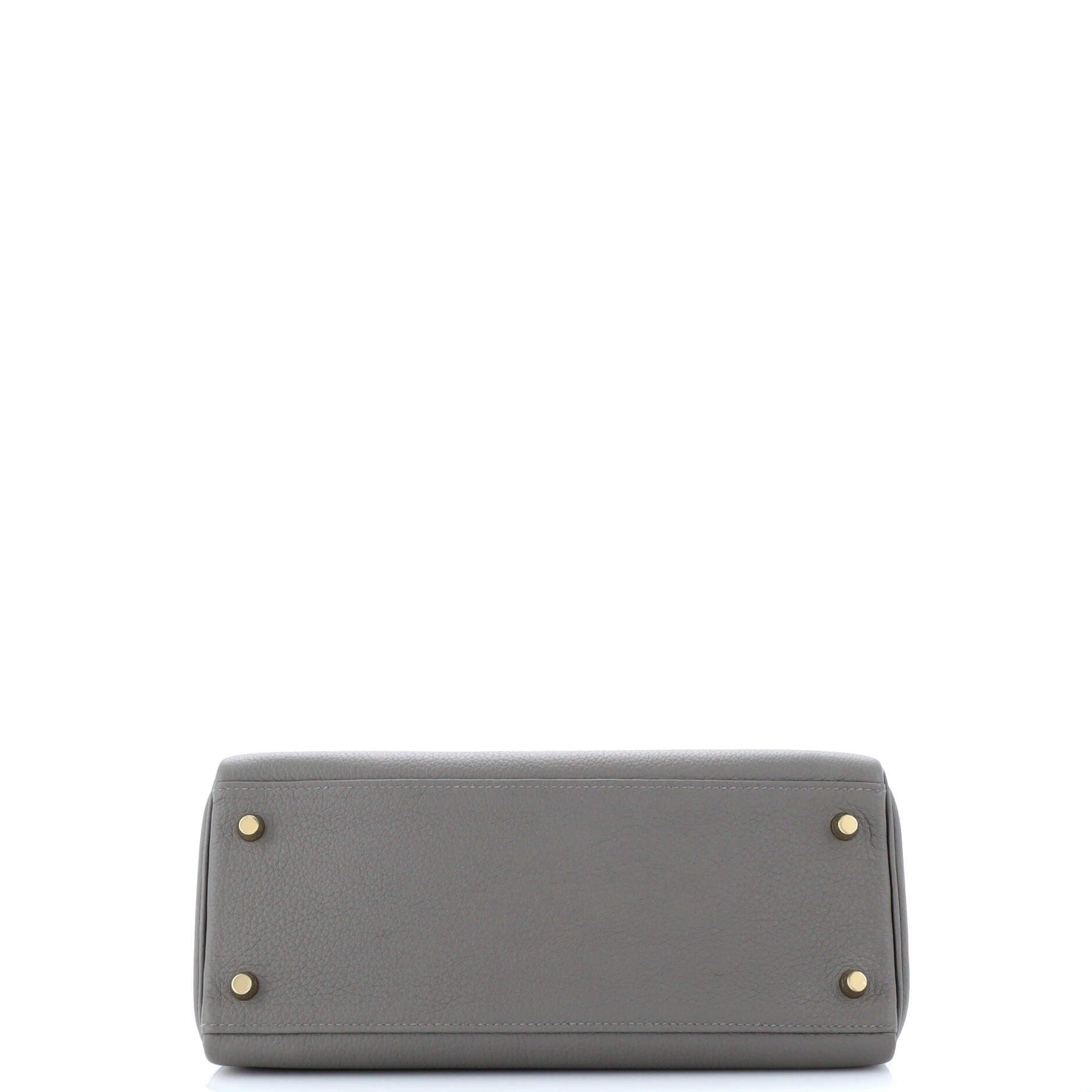 Pre-Owned Hermes Kelly Handbag Grey Togo with Gold Hardware 28, Alternate, color, 