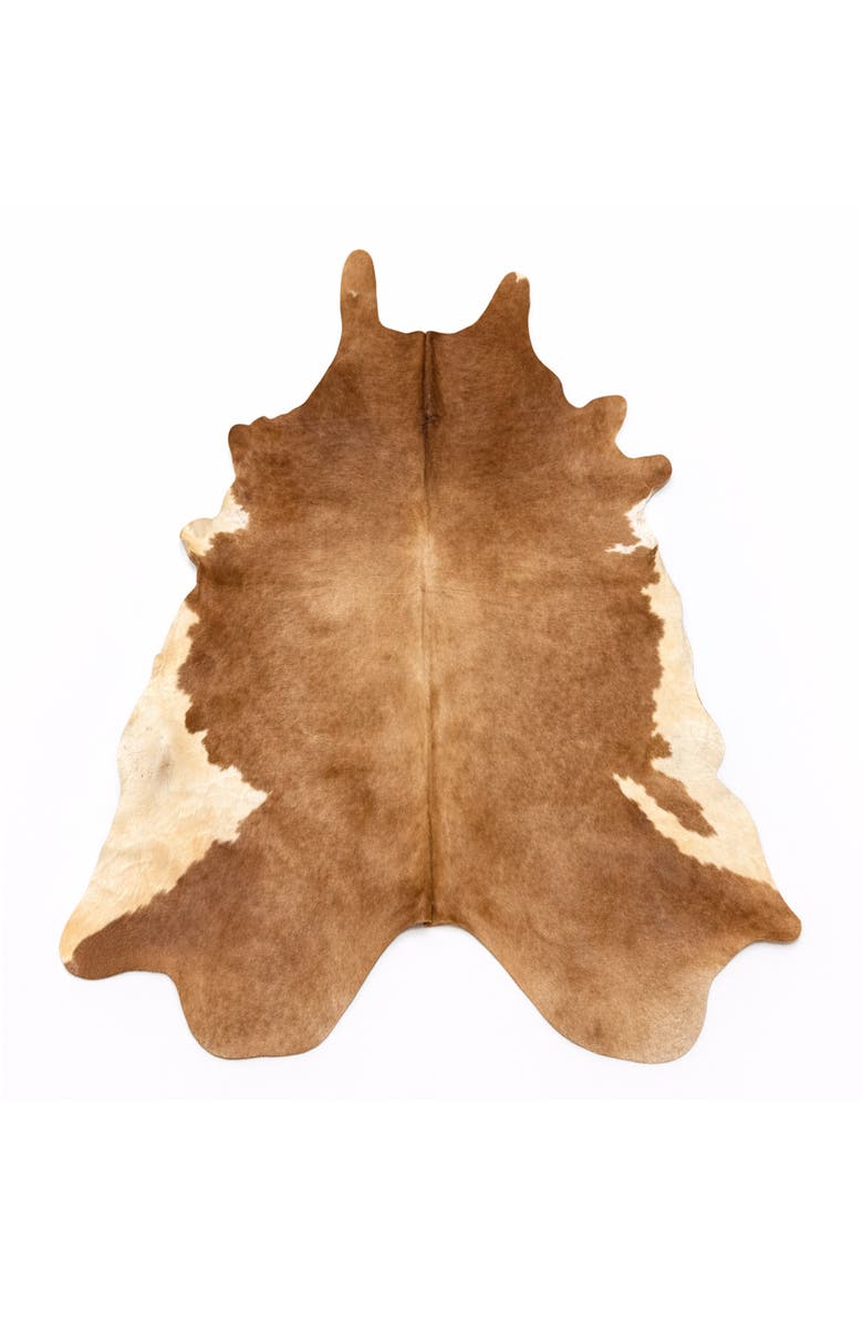 Rhacam Eco Hide Gisselle Brown and White Cowhide Rug  9'5" × 7'11", Main, color, Brown/White