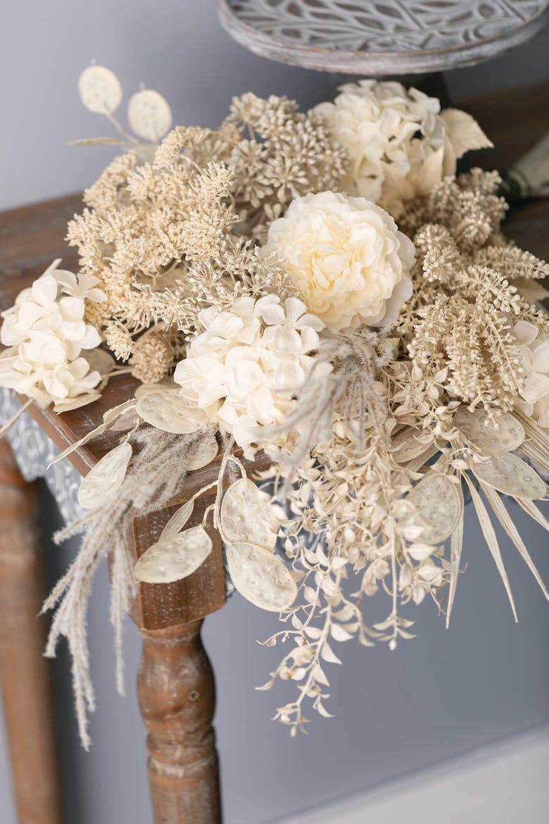 Sullivan's Smilax Spray, Cream Faux Floral Stem for Crafting, Weddings, Home and Holiday Decoration, 35 Inch, Alternate, color, Beige