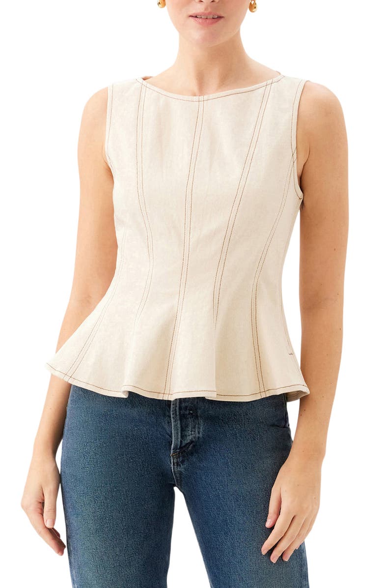 FIFTEEN TWENTY Zoyla Contrast Stitch Peplum Top, Main, color, 