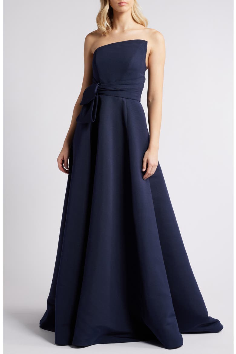 Amsale Bow Detail Strapless Ballgown (Women)