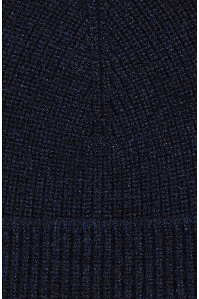 Shaker Stitch Merino Wool Beanie, Alternate, color, NAVY