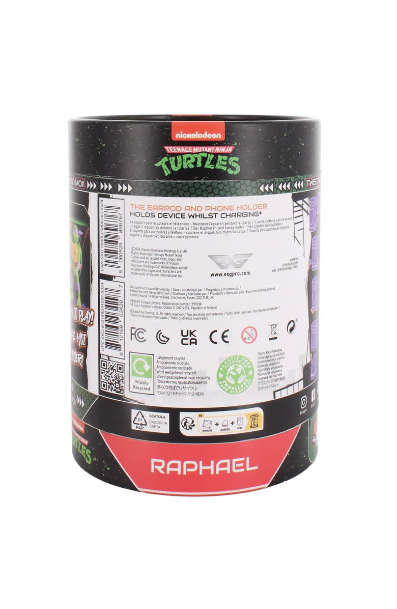 Exquisite Gaming TMNT Raphael Earbud & Phone Holder, Alternate, color, Multicolored