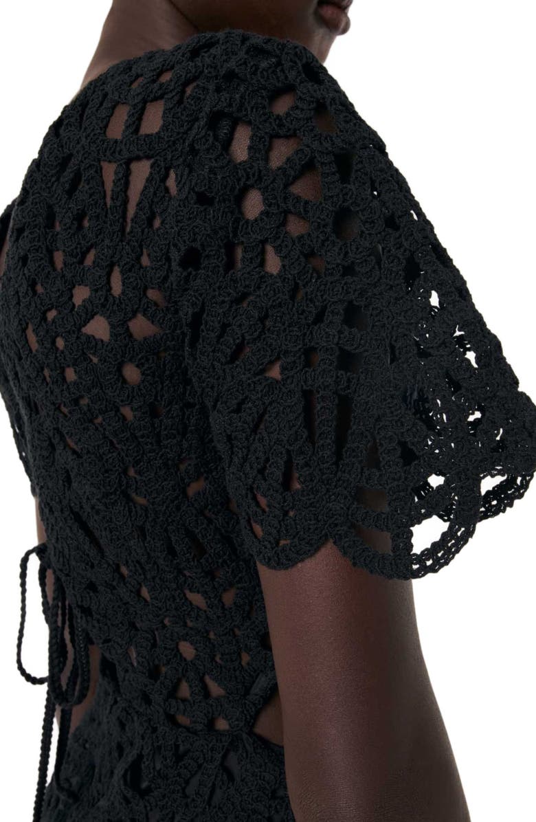 maje Mini crochet dress, Alternate, color, 