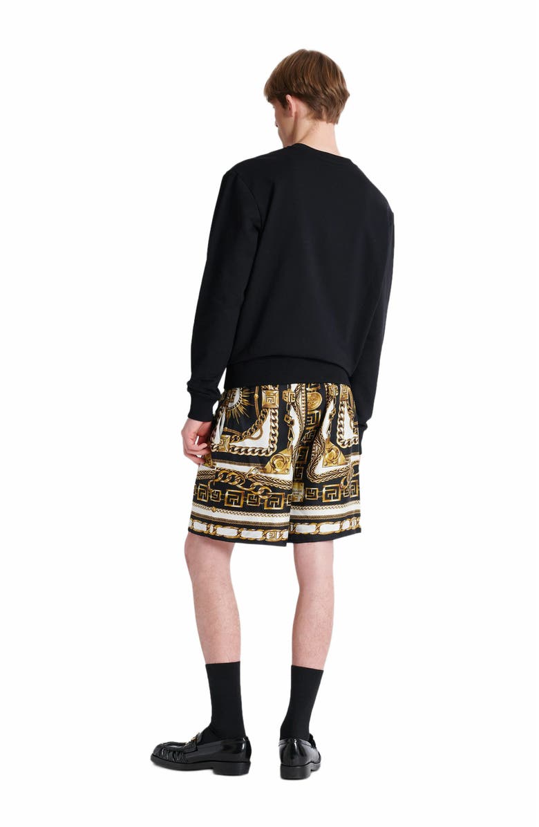 Balmain Slinky Printed Shorts With Foulard Chaînes Pattern, Alternate, color, Multicolor
