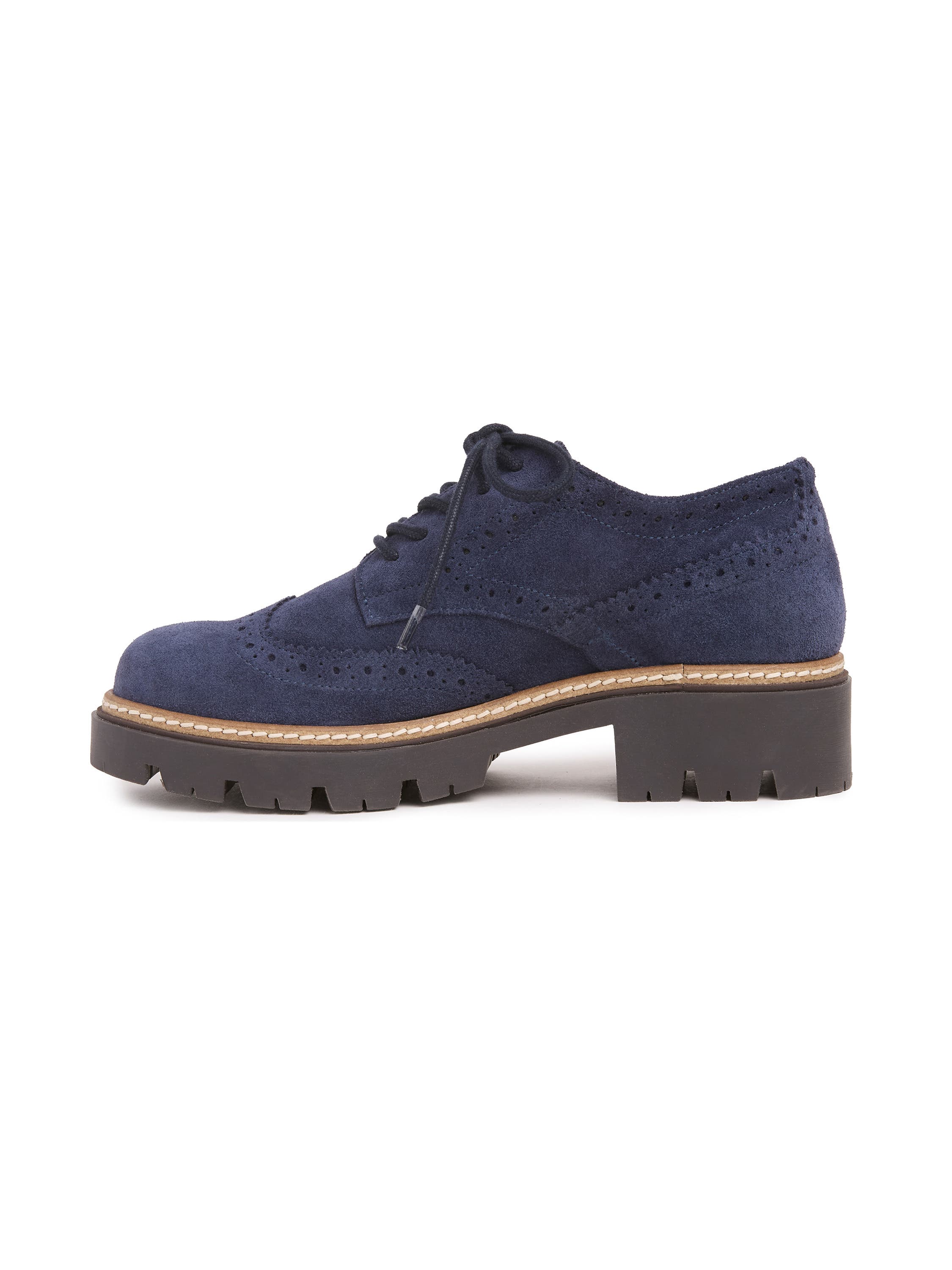 Celtic & Co. Chunky Brogue Shoe, Alternate, color, Navy