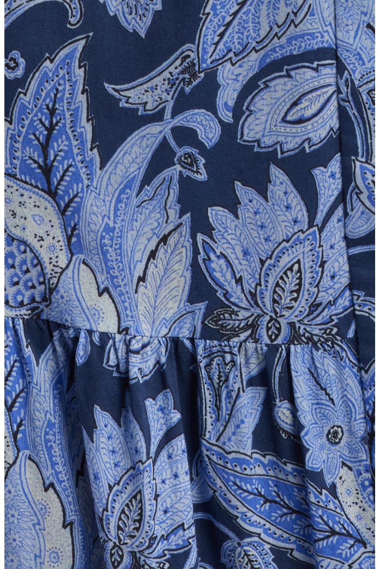 Floral Dip Dye Sleeveless Cotton Shirtdress, Alternate, color, BLUE MULTI