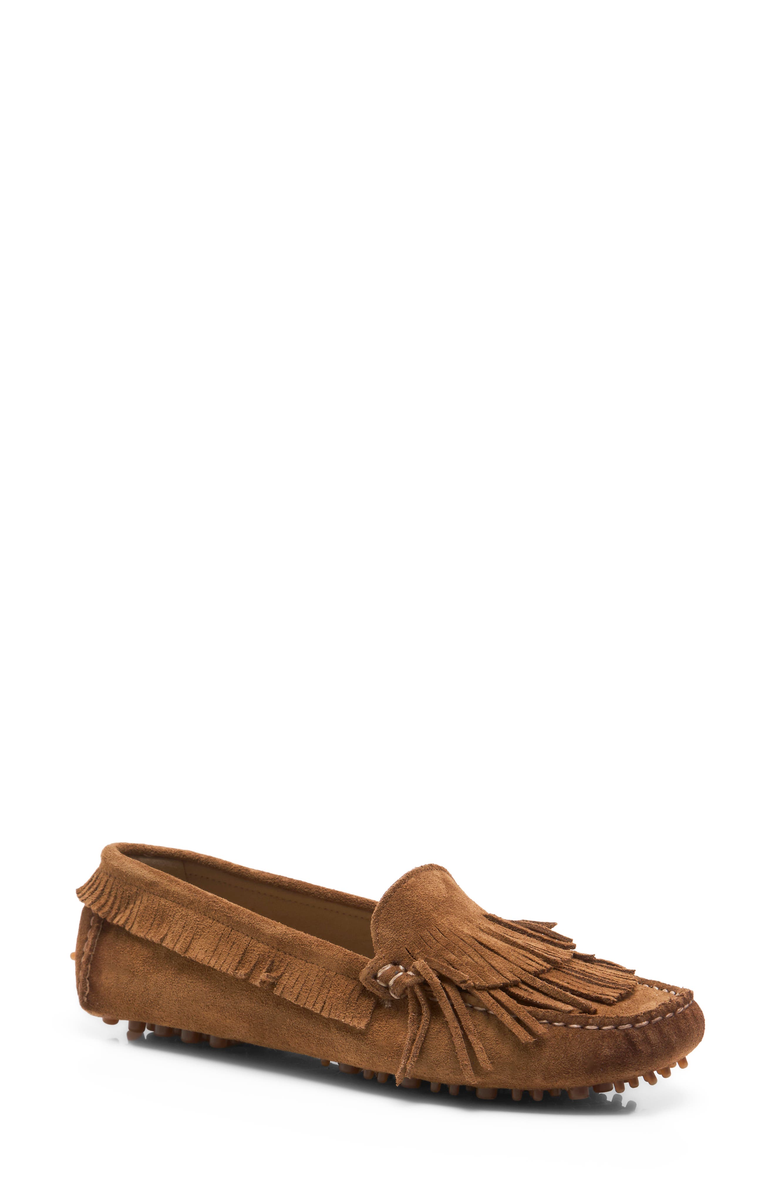 Freddie Fringe Loafer, Main, color, CAMEL SUEDE