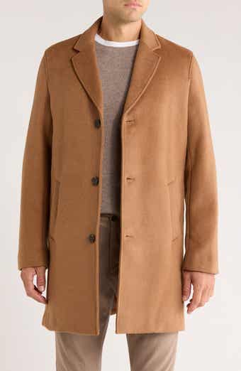 Cole Haan Classic Wool Blend Plush Notched Collar Coat