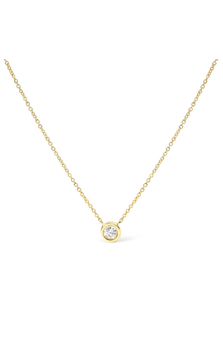 Haus of Brilliance 10K Yellow Gold 1/2 Carat Diamond Modern Bezel-Set Solitaire Pendant Necklace, Main, color, Yellow