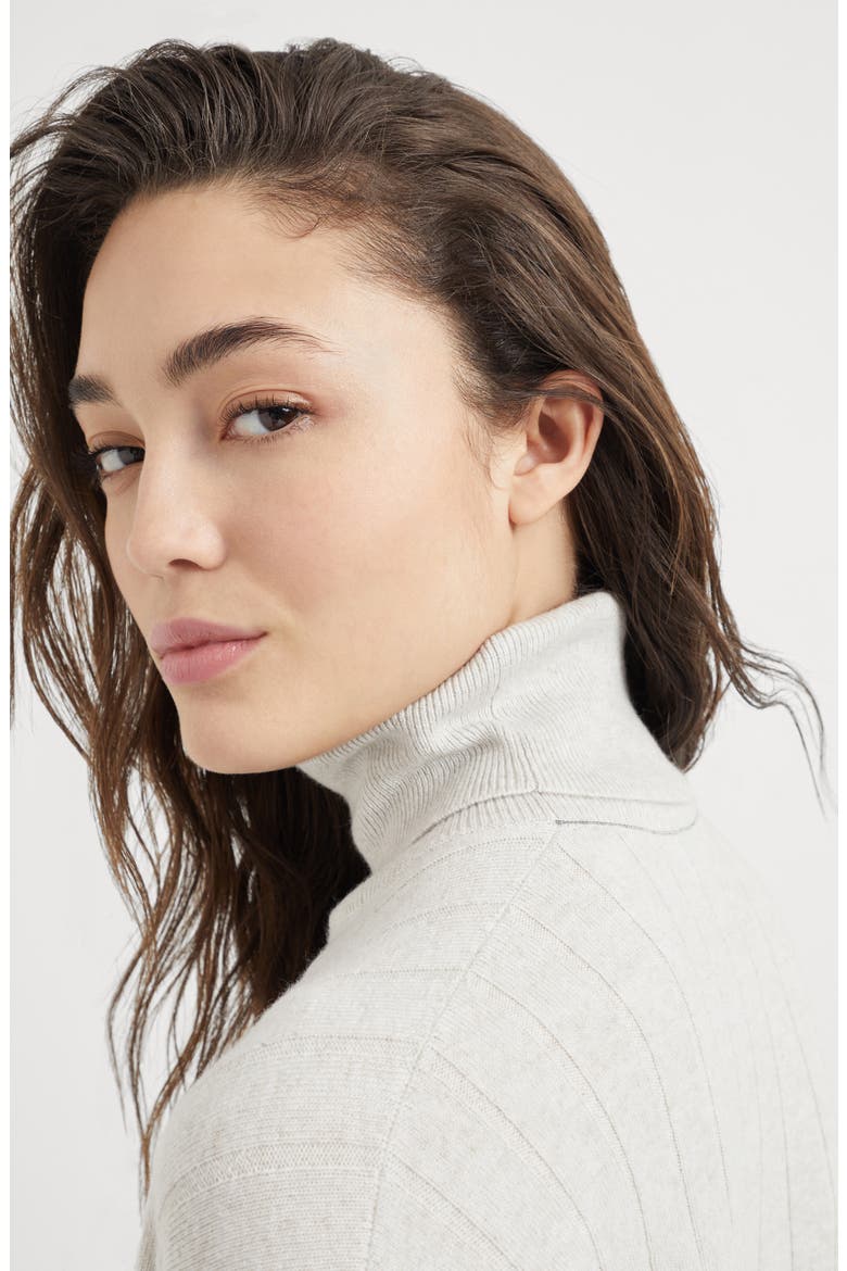 Turtleneck sweater with monili, Alternate, color, Pearl Grey