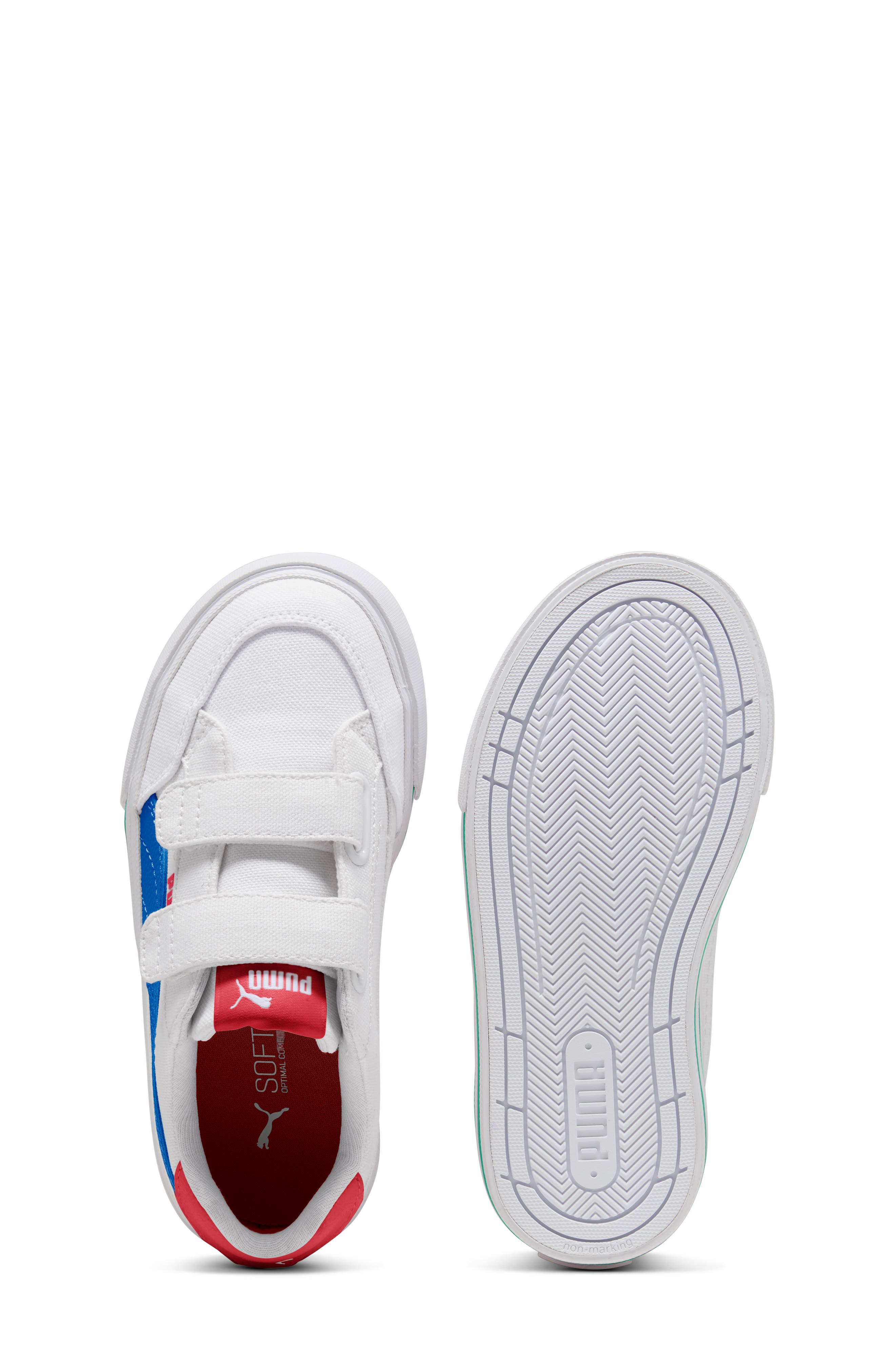 Kids' Court Classic Vulc Sneaker, Alternate, color, PUMA WHITE/ RACING BLUE