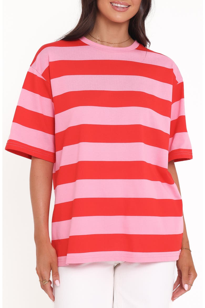Zestora Stripe T-Shirt, Main, color, RED PINK STRIPE