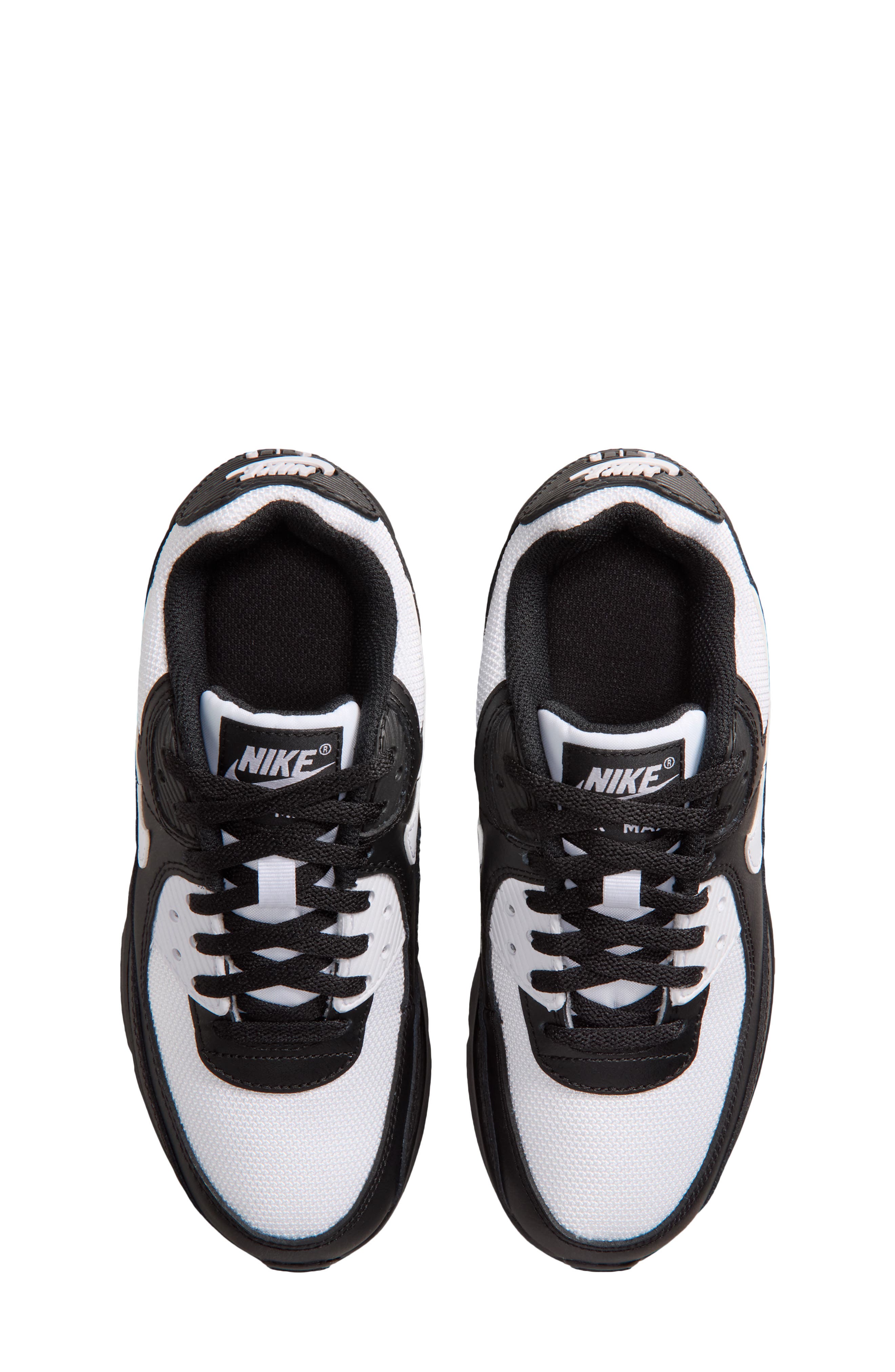 Kids' Air Max 90 Mesh Sneaker, Alternate, color, BLACK/ WHITE