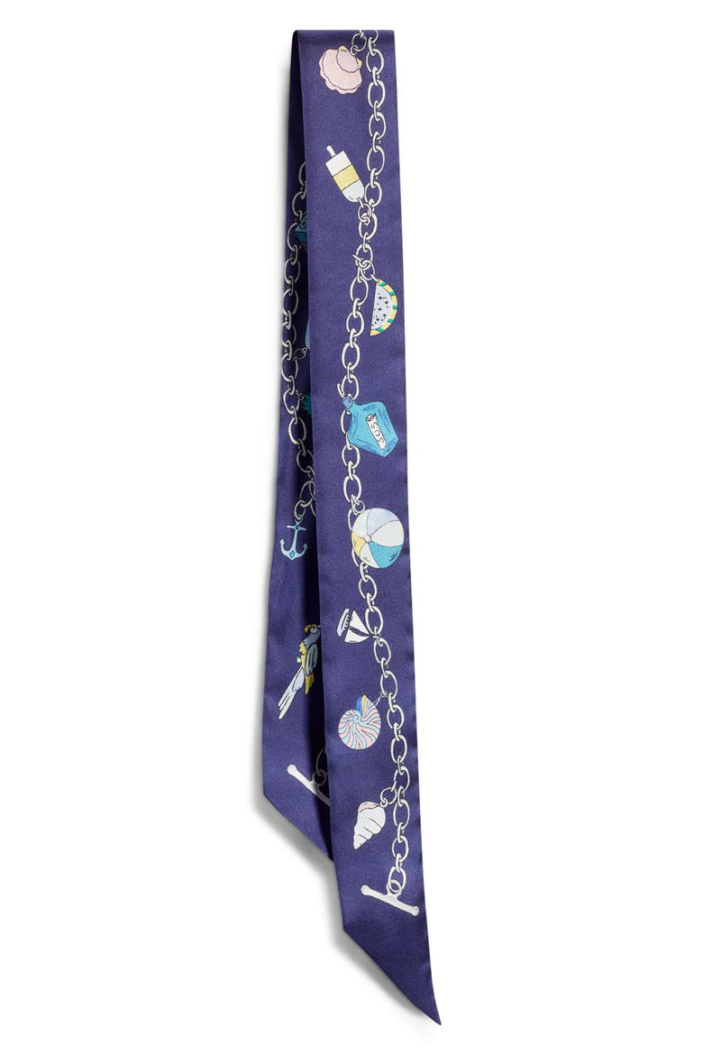 Charmed Life Silk Ribbon Scarf, Alternate, color, NAVY