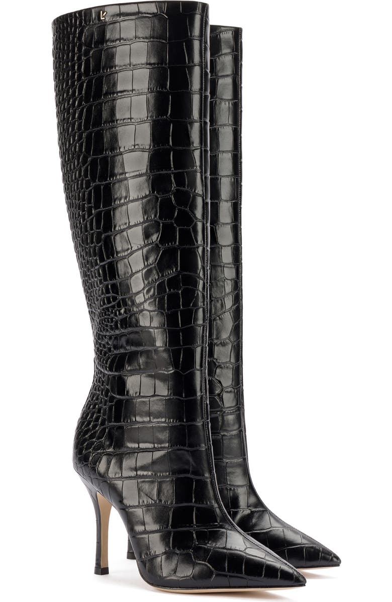 Larroudé Kate Pointed Toe Knee High Boot, Main, color,