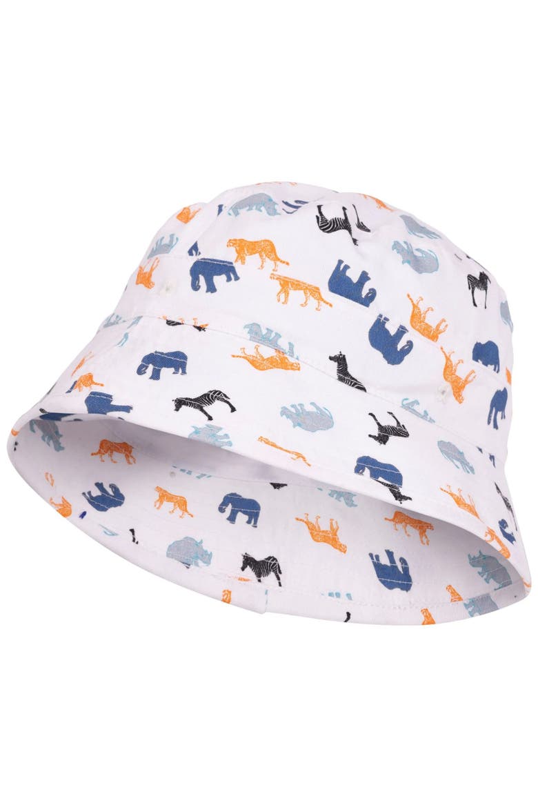 Childrens/Kids Zebdee Safari Animals Bucket Hat, Alternate, color, White