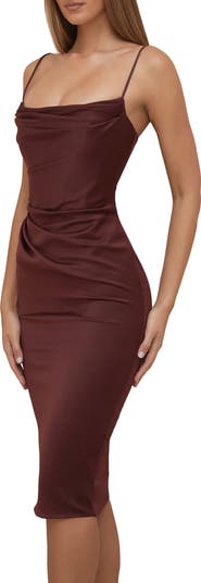 Anja Satin Corset Midi Dress