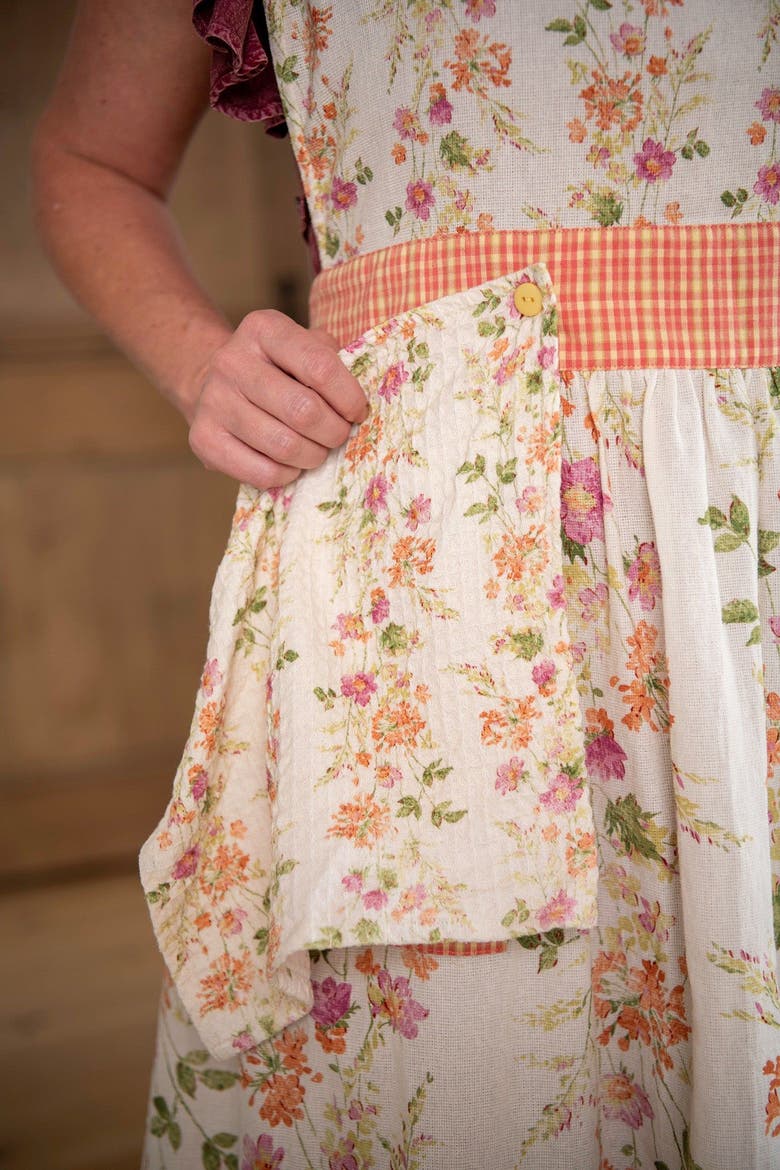 Prairie Flower Pastime Apron & Tea Towel Set, Alternate, color, Ecru