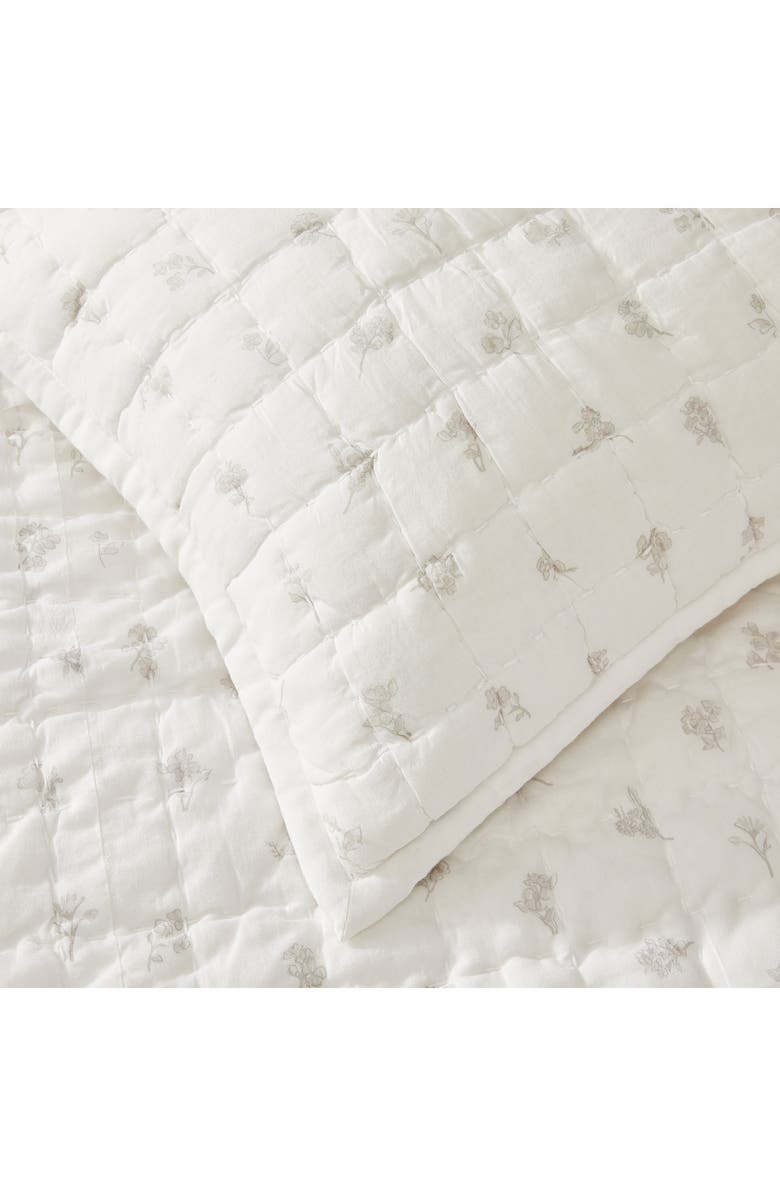 The White Company Lille Floral Quilted Cushion Cover, Alternate, color,