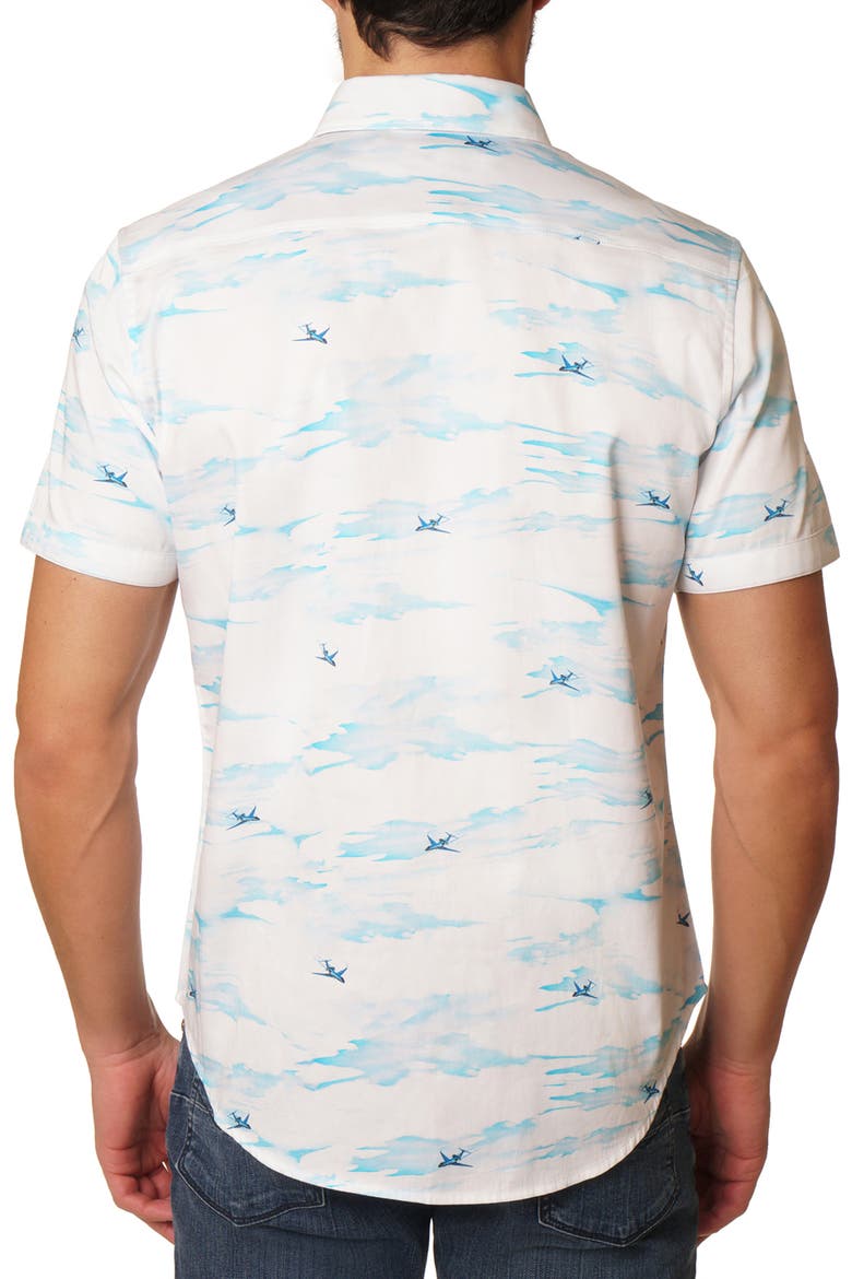Fulton Short Sleeve Woven Shirt, Alternate, color, WHITE/ BLUE MULTI