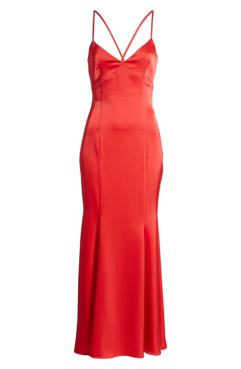 BP. Tie Back Satin Gown, Alternate, color, Red Bittersweet