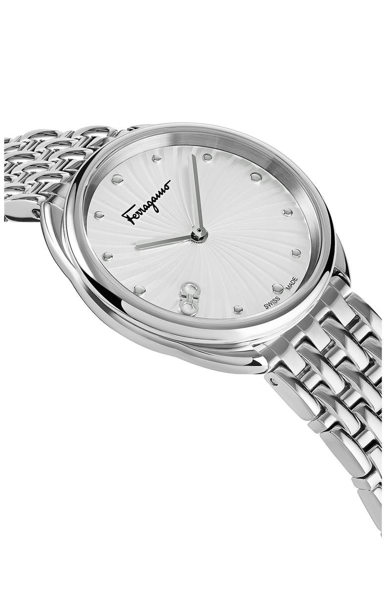 FERRAGAMO Men's Stainless Steel Woven Bracelet Watch, 34mm, Alternate, color,