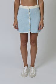 Central Park West Celeste Tweed Yarn Skirt