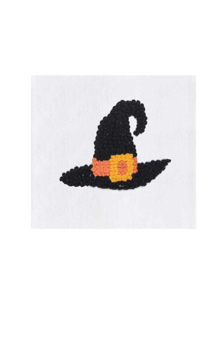 C&F Home Witch Hat Halloween French Knot Embroidered 100% Cotton Flour Sack Kitchen Dishtowel, Alternate, color, Black